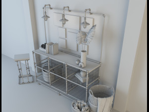 credenza industrial style Model 3D