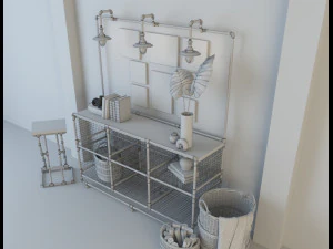 credenza industrial style 3D Model