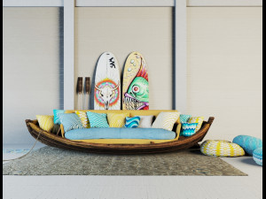 sofa boat 3D 모델