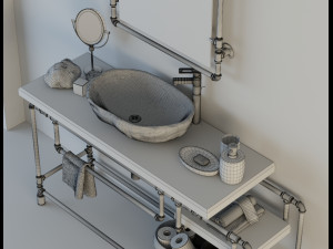 washbowl set Model 3D