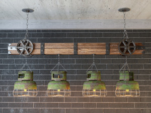 industrial hanging lamp hl1 Modelo 3D