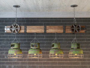 industrial hanging lamp hl1 3D Model