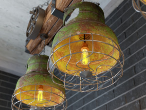 industrial hanging lamp hl1 Modelo 3D