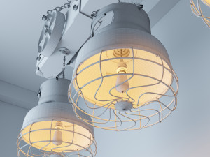 industrial hanging lamp hl1 Modelo 3D