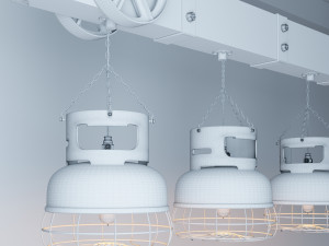 industrial hanging lamp hl1 Modelo 3D