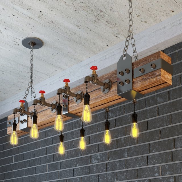 industrial hanging lamp hl2 3D-Modell .c4d .max .obj .3ds .fbx .stl .blend 