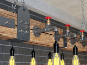 industrial hanging lamp hl2 3D Model