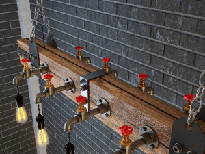 industrial hanging lamp hl2 3D Model