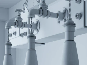 industrial hanging lamp hl2 3D Model