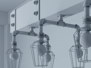 industrial hanging lamp hl3 3D Model
