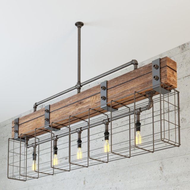 industrial hanging lamp hl4 Modello 3D .c4d .max .obj .3ds .fbx .stl .blend 