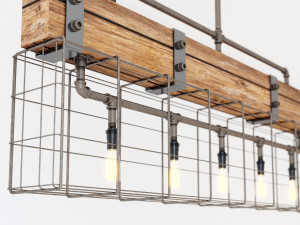 industrial hanging lamp hl4 Modello 3D