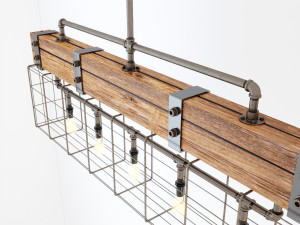 industrial hanging lamp hl4 Modello 3D