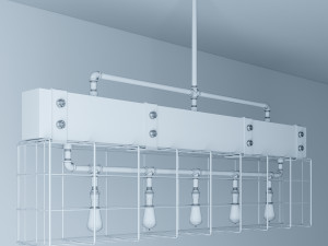 industrial hanging lamp hl4 Modello 3D