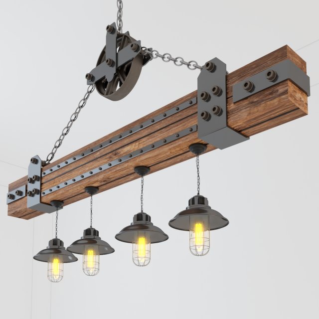 industrial hanging lamp hl5 3D Model .c4d .max .obj .3ds .fbx .stl .blend 