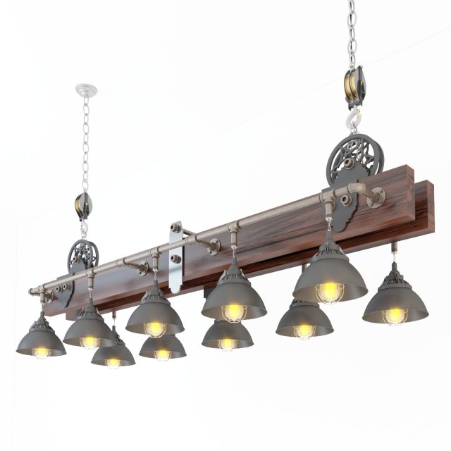 industrial hanging lamp hl8 3D Model .c4d .max .obj .3ds .fbx .stl .blend 