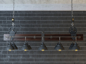 industrial hanging lamp hl8 3D Model