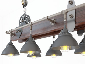 industrial hanging lamp hl8 3D Model