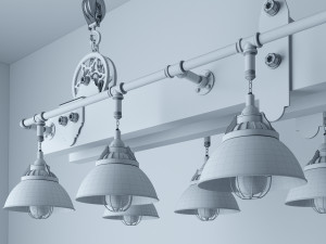 industrial hanging lamp hl8 3D Model