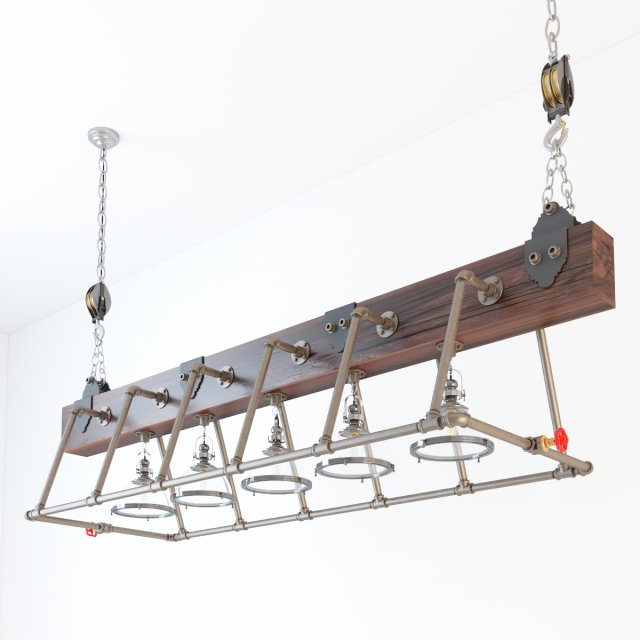 industrial hanging lamp hl12 3D Модель .c4d .max .obj .3ds .fbx .stl .blend 