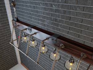 industrial hanging lamp hl12 3D Модель