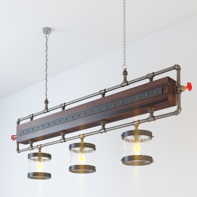 industrial hanging lamp hl13 3D 模型 .c4d .max .obj .3ds .fbx .stl .blend 