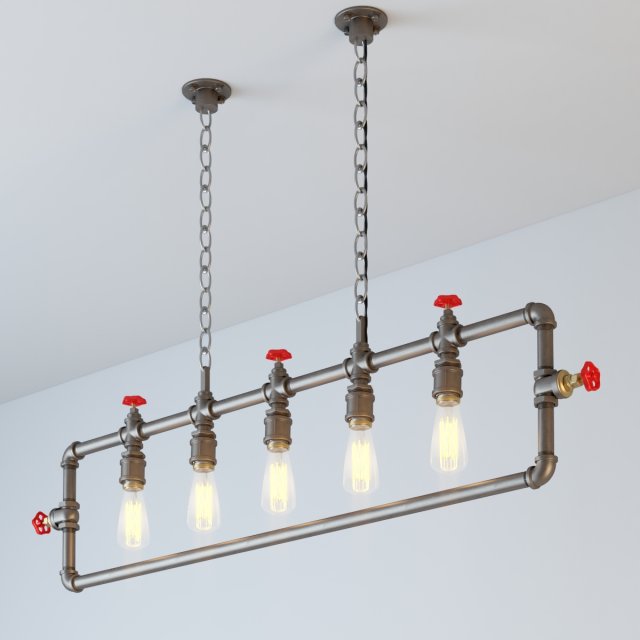 industrial hanging lamp hl15 3D Model .c4d .max .obj .3ds .fbx .stl .blend 