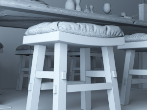 vintage dining table dt1 3D Модель