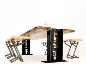 vintage dining table dt2 3D Model