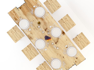 vintage dining table dt2 3D Model