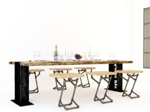 vintage dining table dt2 3D Model