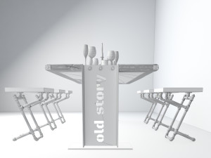 vintage dining table dt2 3D Model