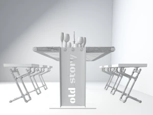 vintage dining table dt2 3D Model
