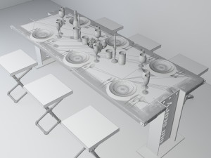 vintage dining table dt2 3D Model