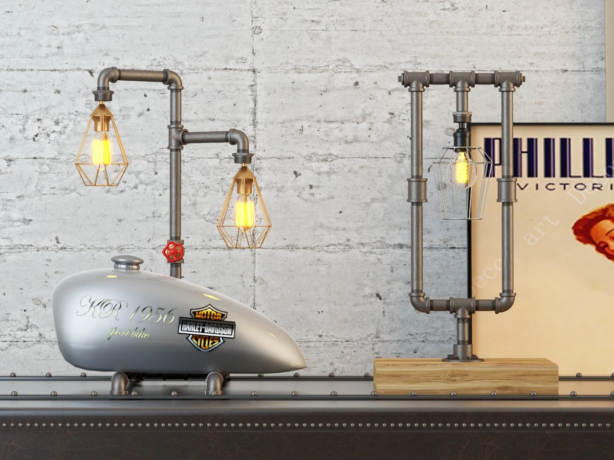 industrial desk lamp d1 3D Model .c4d .max .obj .3ds .fbx .stl .blend 