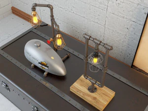 industrial desk lamp d1 3D Model
