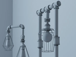 industrial desk lamp d1 3D Model