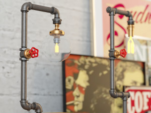 industrial desk lamp d2 Model 3D