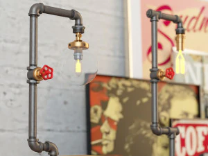 industrial desk lamp d2 3D Model