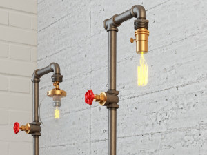 industrial desk lamp d2 Model 3D