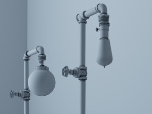industrial desk lamp d2 Model 3D