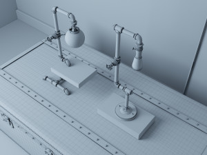 industrial desk lamp d2 Model 3D