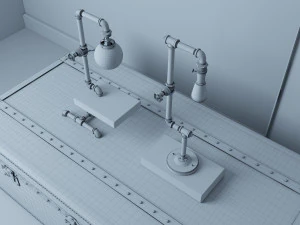 industrial desk lamp d2 3D Model