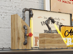industrial desk lamp d3 Modello 3D