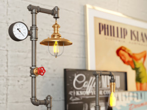 industrial desk lamp d4 3D Model