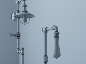 industrial desk lamp d4 3D Model