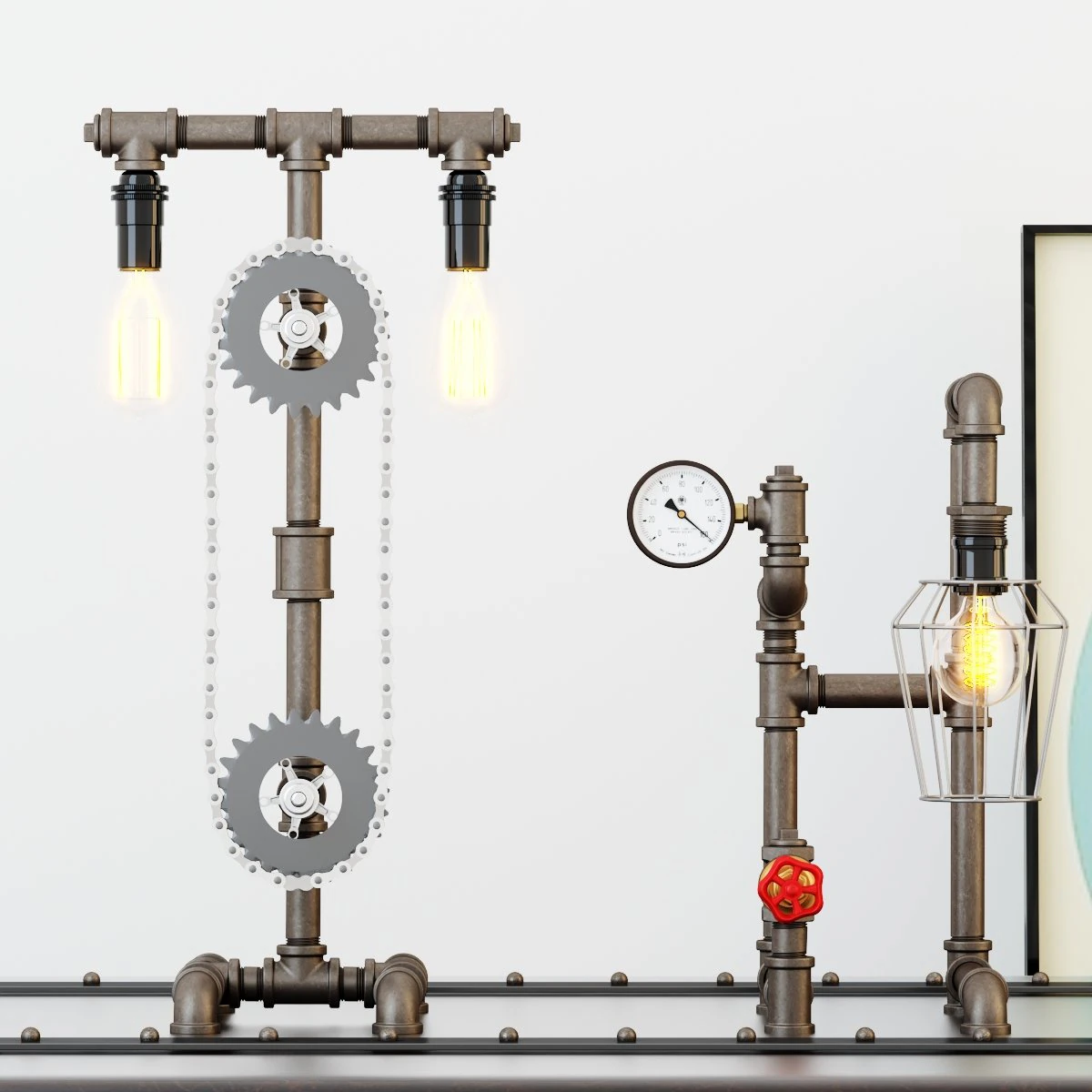 industrial desk lamp d5 3D Model .c4d .max .obj .3ds .fbx .stl .blend