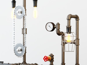 industrial desk lamp d5 3D Model