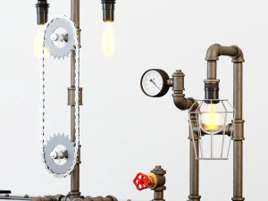 industrial desk lamp d5 3D Model