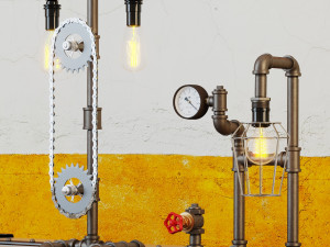 industrial desk lamp d5 3D Model